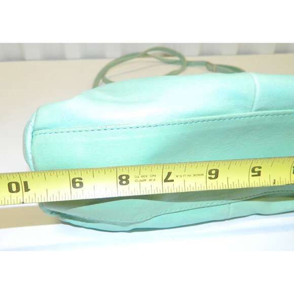 Mint Green Wilsons Leather Maxima Drawstring Handbag Dual Straps  Adj Crossbody - Picture 7 of 12